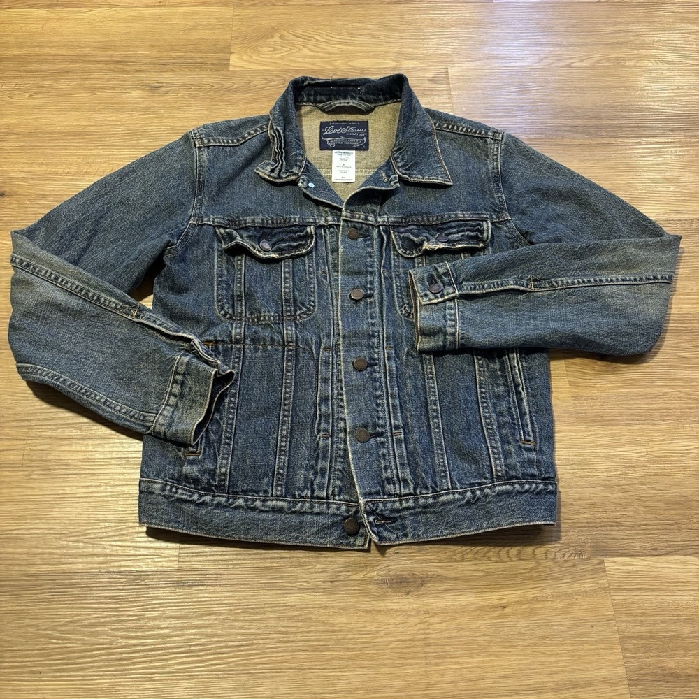 VTG Levis Trucker Denim Jean Jacket Mens S Blue Signature Distressed Faded Y2K